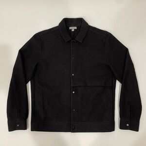 COS Navy Blue Lightweight Wool Button-Down Shirt Jacket
